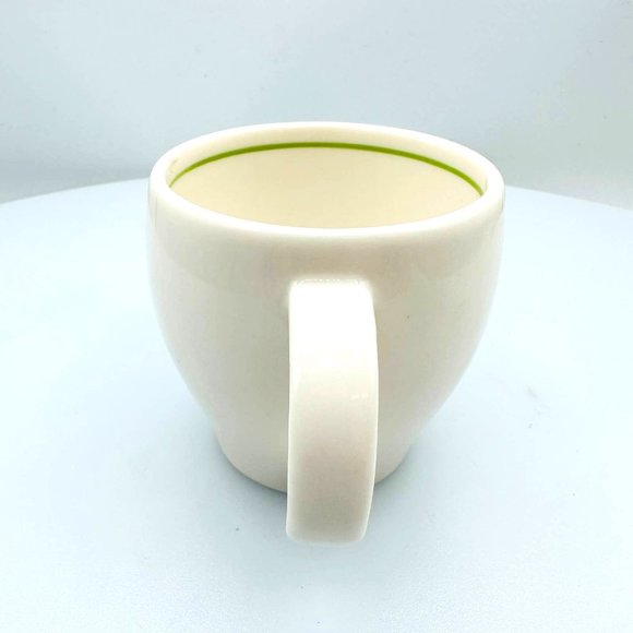 Starbucks Abbey Coffee Espresso Cup/White Mug & Green Pinstripe: Super Rare 2003 - Picture 3 of 6